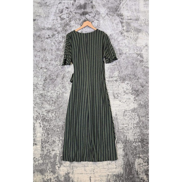 Eva Franco Green and Black Striped Midi Dress - Picture 3 of 5